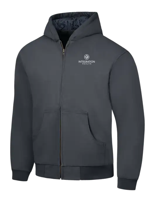 CornerStone Charcoal Duck Cloth Hooded Work Jacket w/Integration Health Logo
