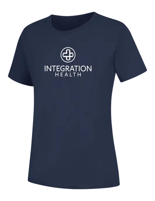 Womens Navy Core Blend Tee w/Integration Health Logo