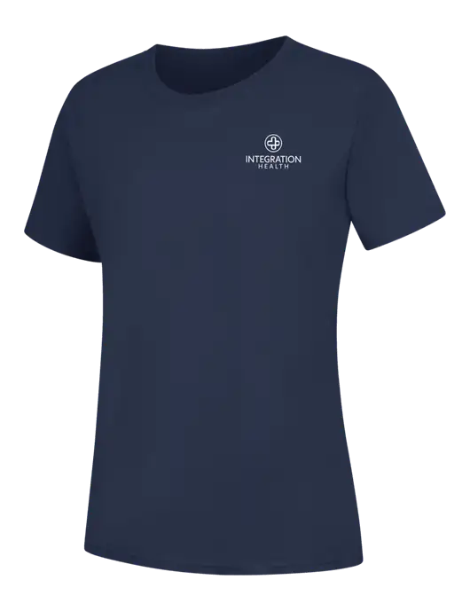Womens Navy Core Blend Tee w/Integration Health Logo