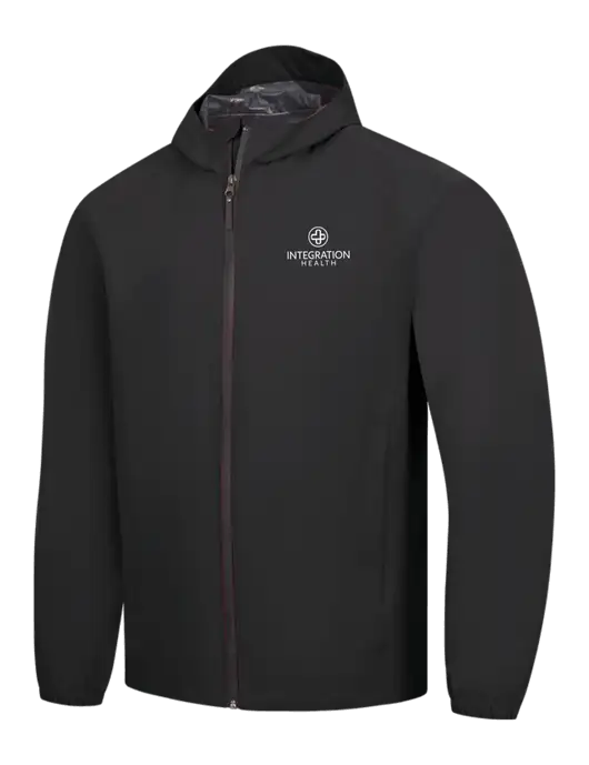Black Essential Rain Jacket w/Integration Health Logo