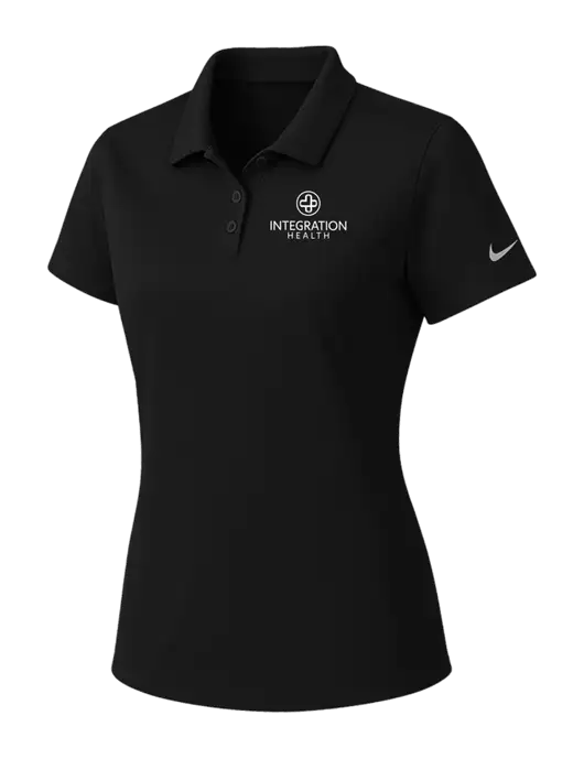 Nike Womens Black Dry Essential Solid Polo w/Integration Health Logo