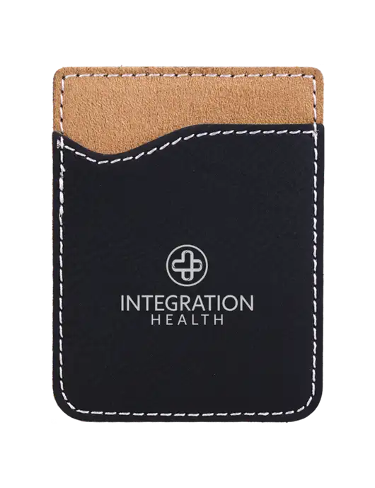 Black Laserable Leatherette Phone Wallet w/Integration Health Logo