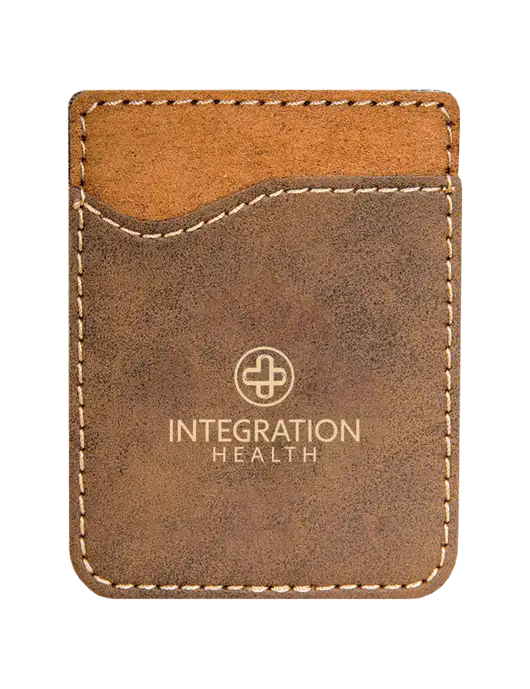 Rustic Laserable Leatherette Phone Wallet w/Integration Health Logo