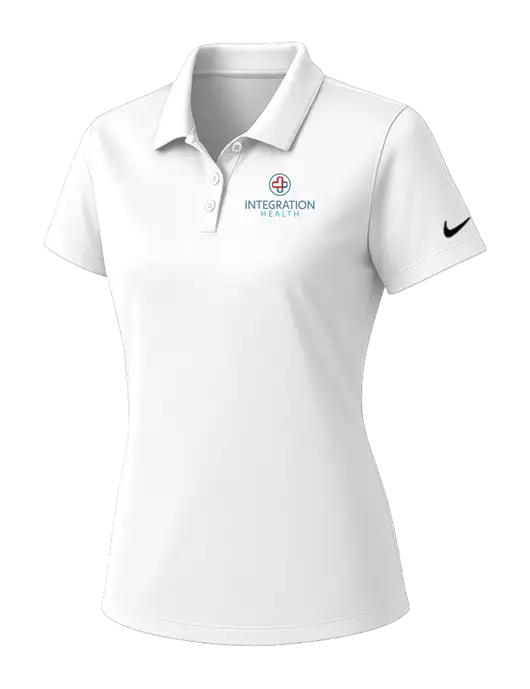 Nike Womens White Dry Essential Solid Polo w/Integration Health Logo