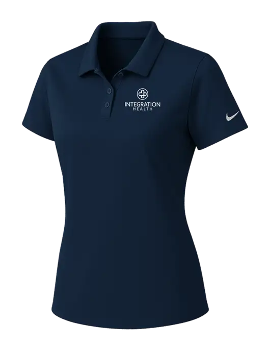 Nike Womens Navy Dry Essential Solid Polo w/Integration Health Logo