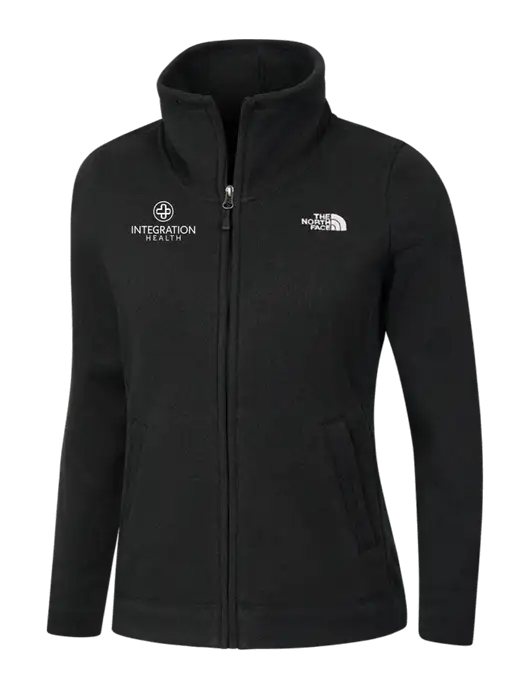North Face Womens Black Heather Sweater Fleece Jacket w/Integration Health Logo