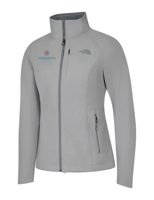 North Face Womens Light Grey Heather Apex Barrier Soft Shell Jacket  w/Integration Health Logo