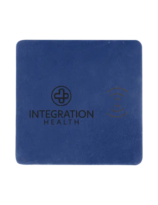 Light Navy Blue Laserable Leatherette Phone Charging Mat w/Integration Health Logo
