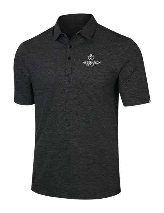 TravisMathew Black Heather Sunnyvale Polo w/Integration Health Logo