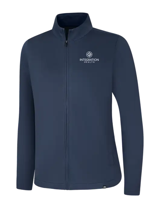 TravisMathew Womens Navy Coveside Full-Zip w/Integration Health Logo