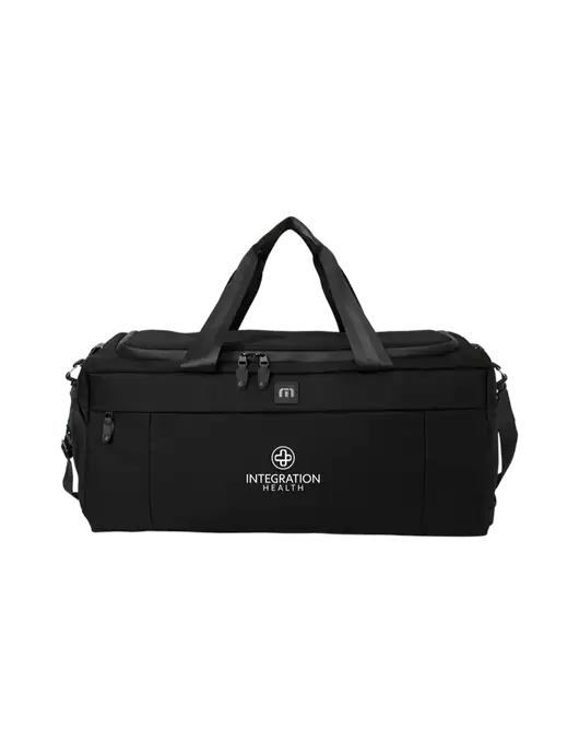 TravisMathew Black Duration Duffel w/Integration Health Logo