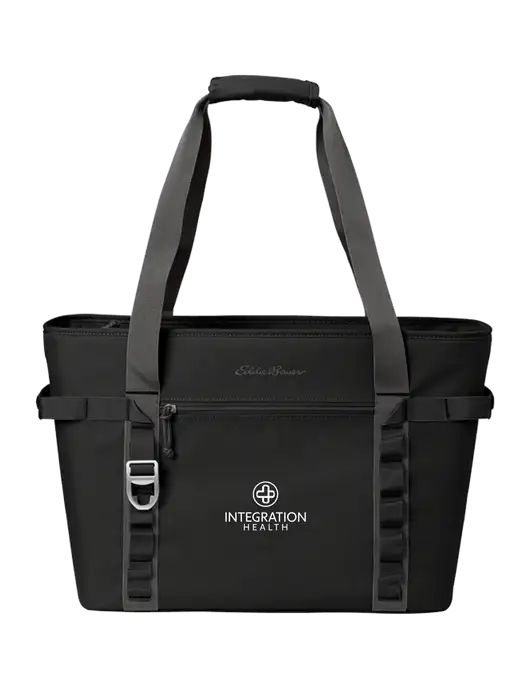 Eddie Bauer Black/Medium Grey Max Cool Tote Cooler  w/Integration Health Logo