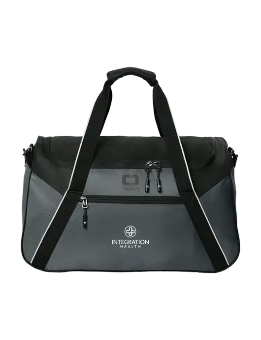 OGIO Dark Medium Grey/Black Inception Duffel w/Integration Health Logo