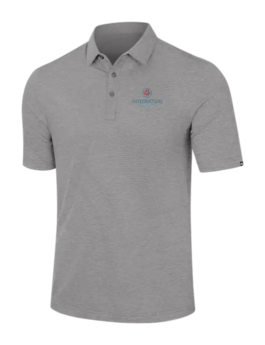 TravisMathew Light Grey Heather Sunnyvale Polo w/Integration Health Logo