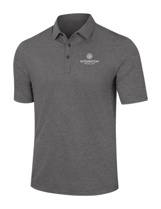 TravisMathew Dark Grey Heather Sunnyvale Polo w/Integration Health Logo