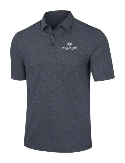 TravisMathew Dark Grey Slate Heather Sunnyvale Polo w/Integration Health Logo