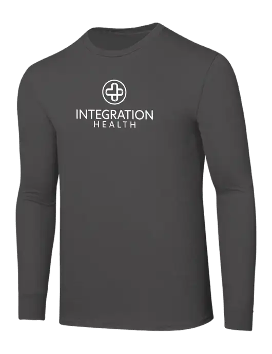 Seriously Soft Dark Grey Long Sleeve T-Shirt w/Integration Health Logo