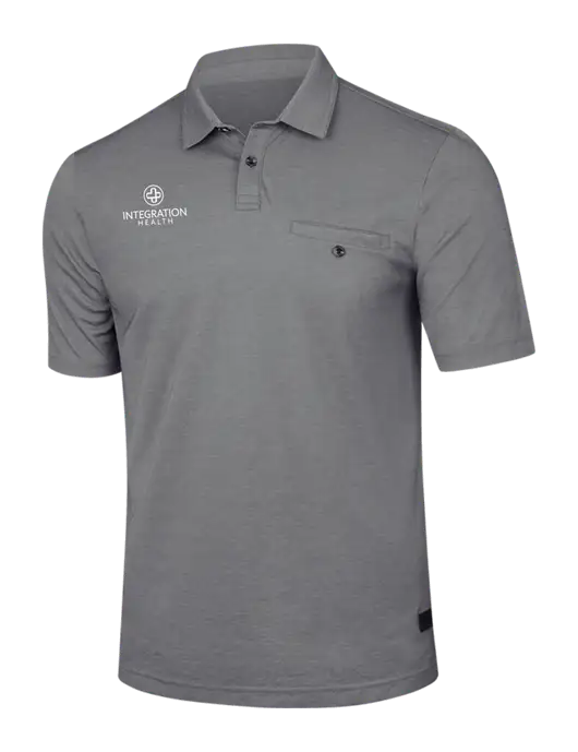 TravisMathew Medium Grey Heather Sunsetters Pocket Polo w/Integration Health Logo