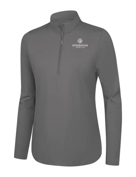  Womens Dark Medium Grey C-FREE Double Knit 1/4-Zip w/Integration Health Logo