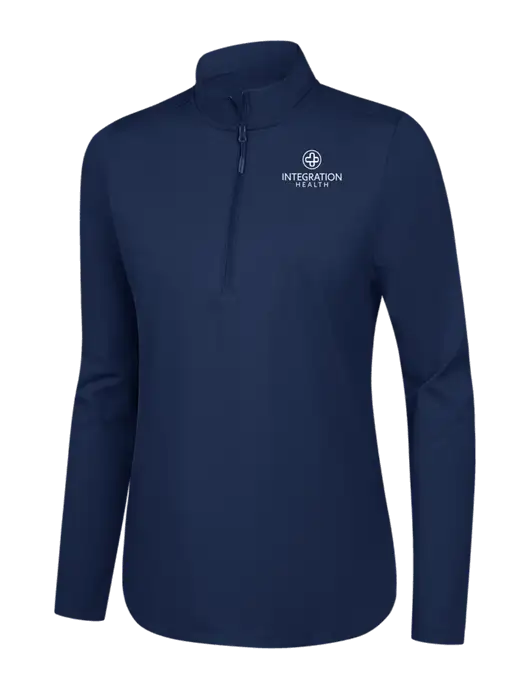  Womens Dark Navy C-FREE Double Knit 1/4-Zip w/Integration Health Logo