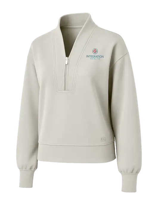 OGIO Womens Ivory Transcend 1/4-Zip w/Integration Health Logo
