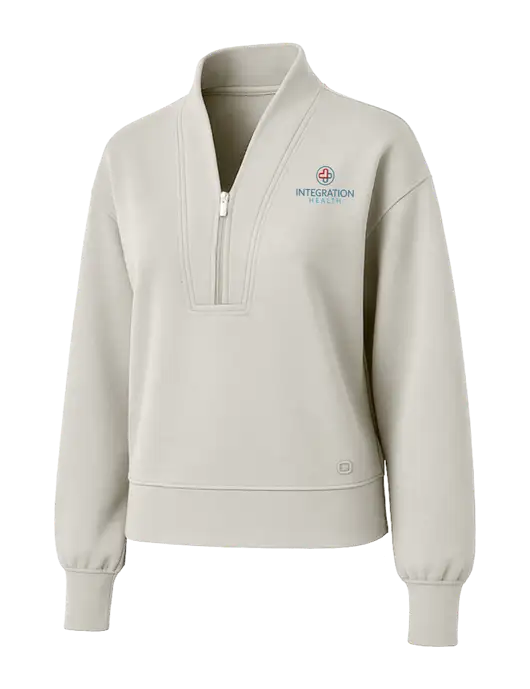 OGIO Womens Ivory Transcend 1/4-Zip w/Integration Health Logo