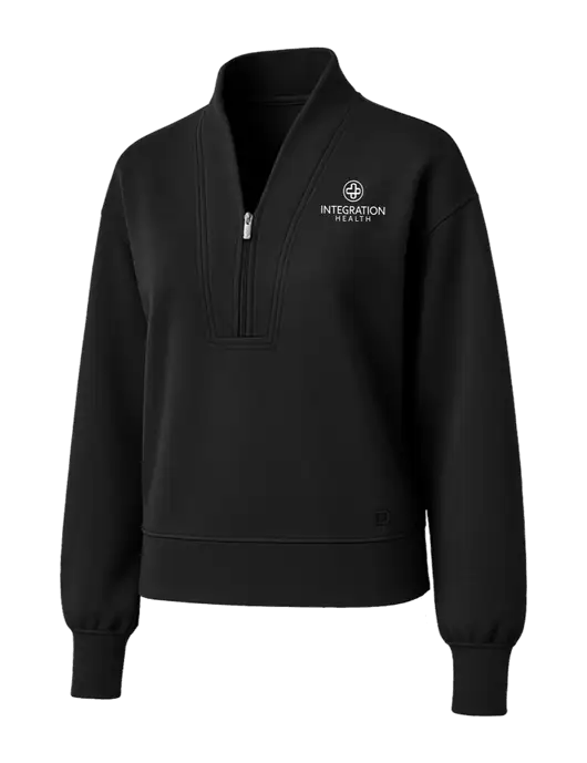 OGIO Womens Black Transcend 1/4-Zip w/Integration Health Logo