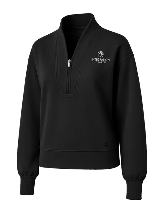 OGIO Womens Black Transcend 1/4-Zip w/Integration Health Logo