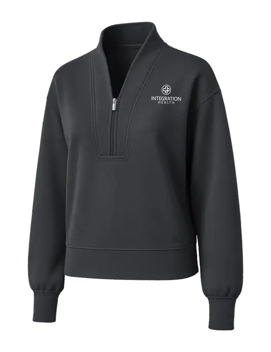 OGIO Womens Dark Grey Transcend 1/4-Zip w/Integration Health Logo