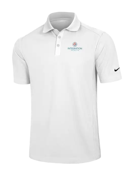 Nike White Dri-FIT Classic Polo w/Integration Health Logo