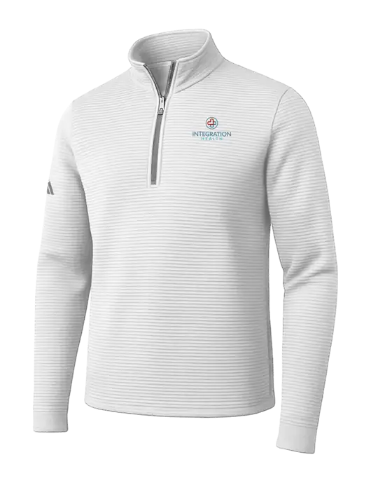 Adidas White Spacer Quarter-Zip Pullover w/Integration Health Logo