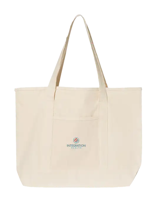 Natural Large Canvas Deluxe Tote w/Integration Health Logo