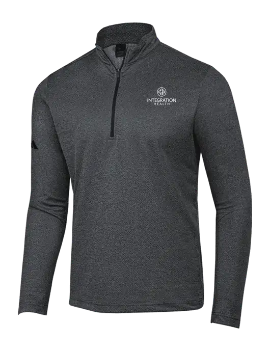 Adidas Black Melange Space Dyed Quarter-Zip Pullover w/Integration Health Logo