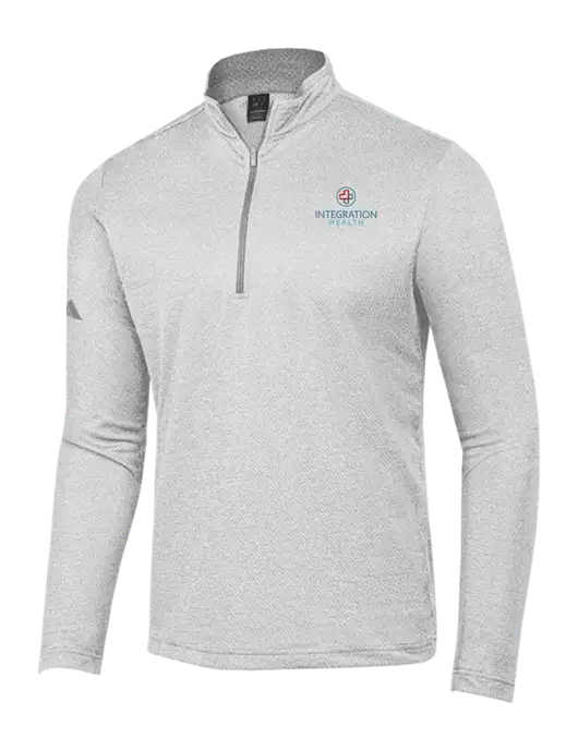 Adidas Light Grey Heather Space Dyed Quarter-Zip Pullover w/Integration Health Logo