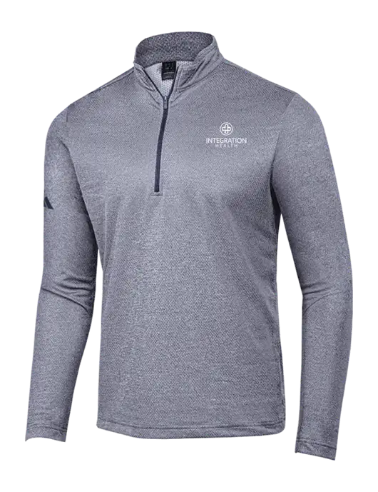 Adidas Navy Melange Space Dyed Quarter-Zip Pullover w/Integration Health Logo