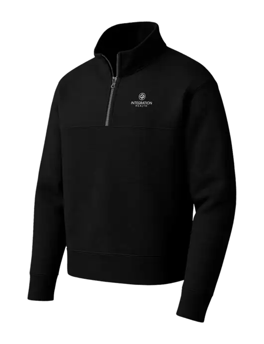 Mercer+Mettle Black Linear Texture Quarter Zip w/Integration Health Logo