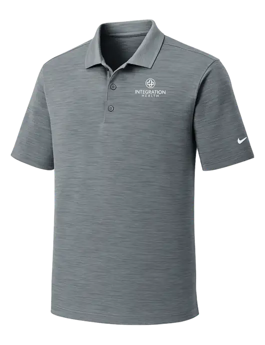 Nike Dri-FIT Medium Grey Striated Polo w/Integration Health Logo