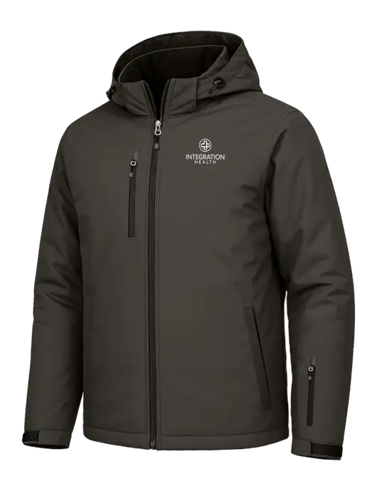 Cold Weather Vortex Dark Grey/ Black Waterproof 3-in-1 Jacket with Detachable Hood w/Integration Health Logo