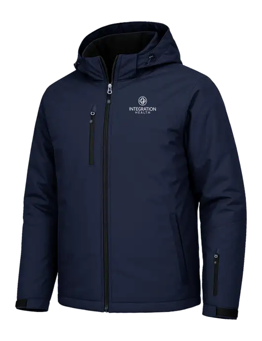 Cold Weather Vortex Light Navy/ Dark Navy Waterproof 3-in-1 Jacket with Detachable Hood w/Integration Health Logo