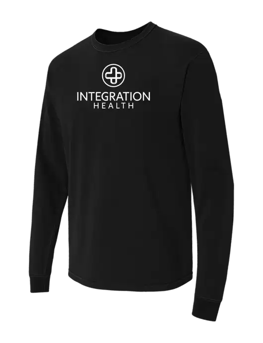 Comfort Colors Garment-Dyed Black Heavyweight Long Sleeve T-Shirt w/Integration Health Logo