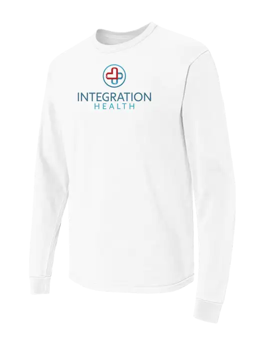 Comfort Colors Garment-Dyed White Heavyweight Long Sleeve T-Shirt w/Integration Health Logo