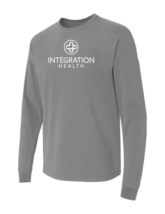 Comfort Colors Garment-Dyed Medium Grey Heavyweight Long Sleeve T-Shirt w/Integration Health Logo