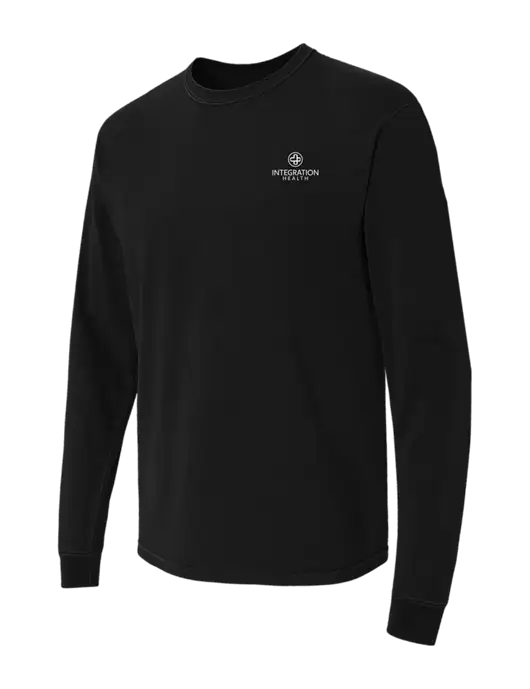Comfort Colors Garment-Dyed Black Heavyweight Long Sleeve T-Shirt w/Integration Health Logo