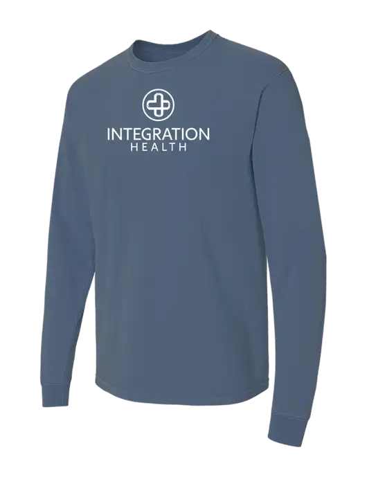 Comfort Colors Garment-Dyed Blue Slate Heavyweight Long Sleeve T-Shirt w/Integration Health Logo