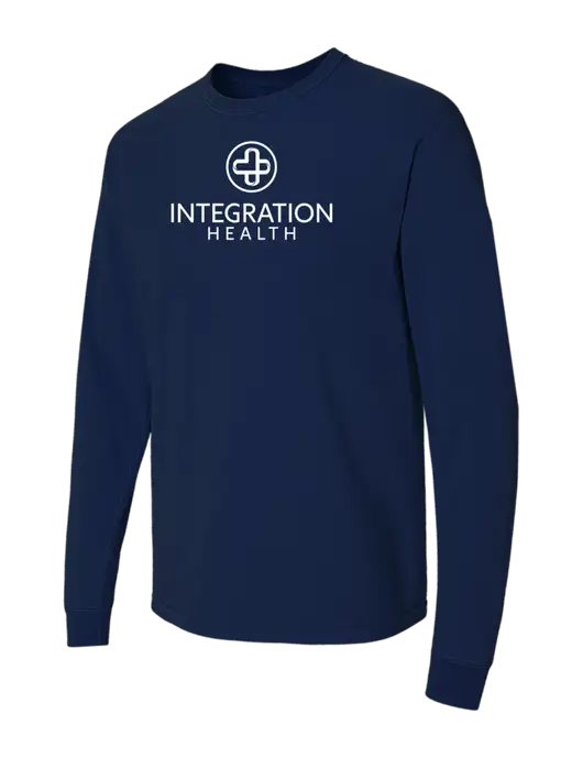 Comfort Colors Garment-Dyed Dark Navy Heavyweight Long Sleeve T-Shirt w/Integration Health Logo