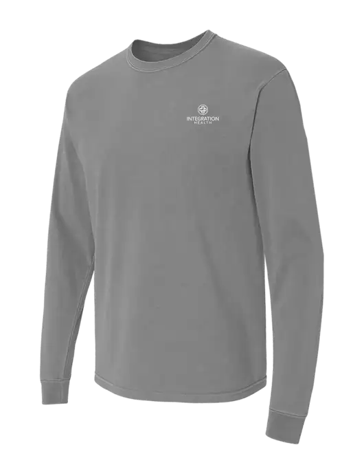 Comfort Colors Garment-Dyed Medium Grey Heavyweight Long Sleeve T-Shirt w/Integration Health Logo