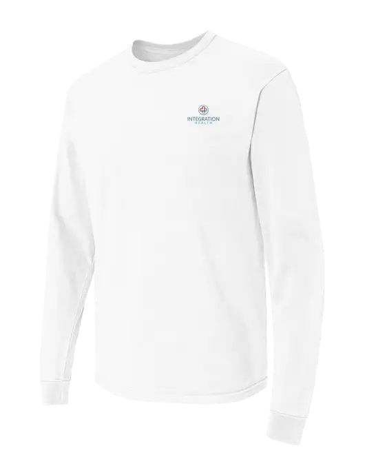 Comfort Colors Garment-Dyed White Heavyweight Long Sleeve T-Shirt w/Integration Health Logo