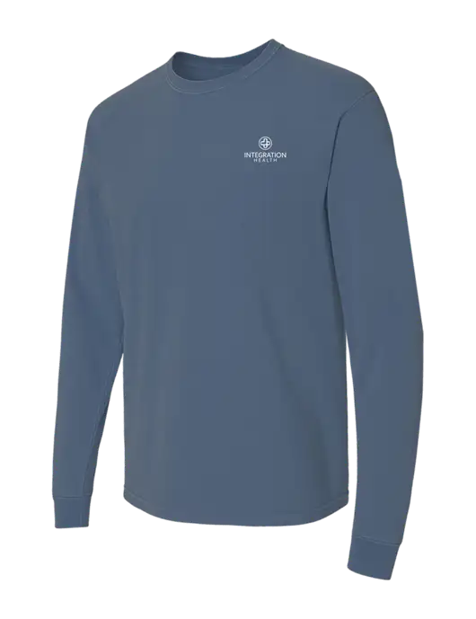 Comfort Colors Garment-Dyed Blue Slate Heavyweight Long Sleeve T-Shirt w/Integration Health Logo