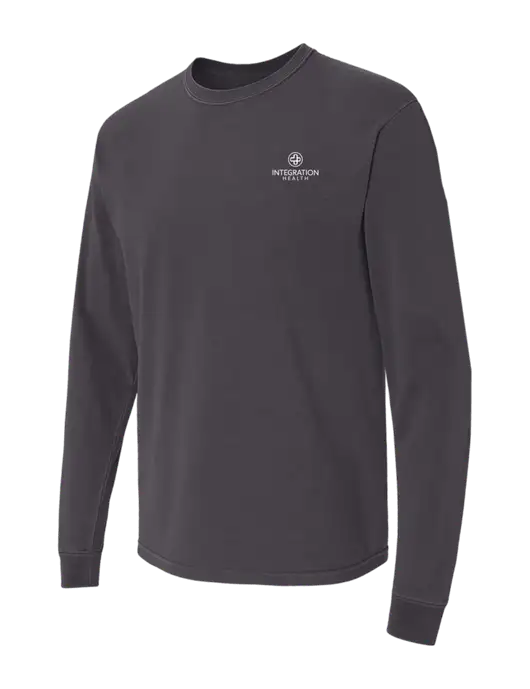 Comfort Colors Garment-Dyed Dark Grey Heavyweight Long Sleeve T-Shirt w/Integration Health Logo