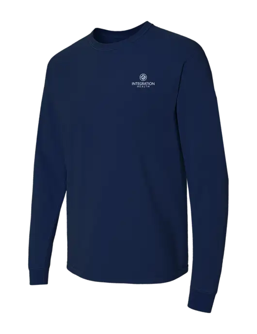 Comfort Colors Garment-Dyed Dark Navy Heavyweight Long Sleeve T-Shirt w/Integration Health Logo